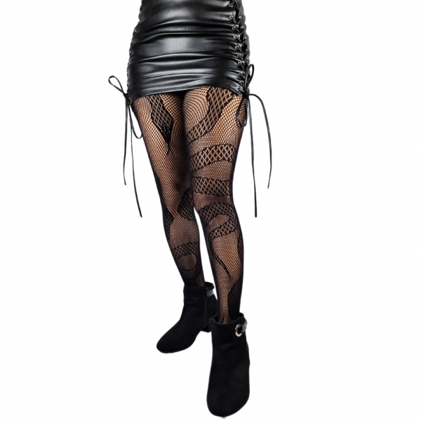 Printed Fishnet Tights - Women's Durable Hosiery Socks | Halloween-Themed Breathable Striped Stockings | Transparent Fashionable Attractive | High-waisted Flawless Pantyhose